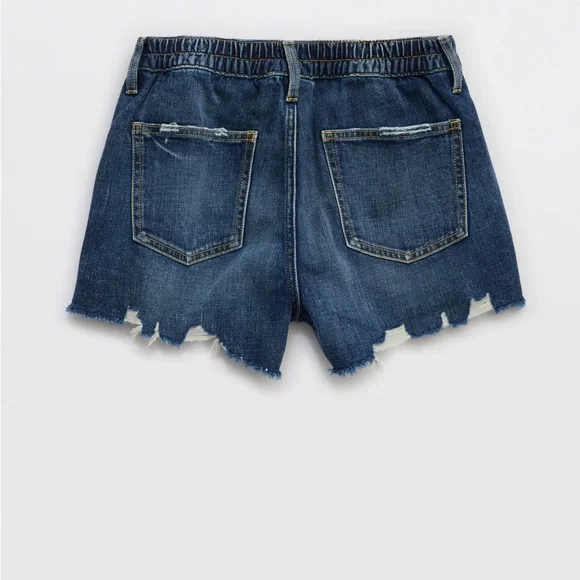 Aerie NWT Daydream Distressed Denim Short Rocky Blue size Large - Picture 4 of 8